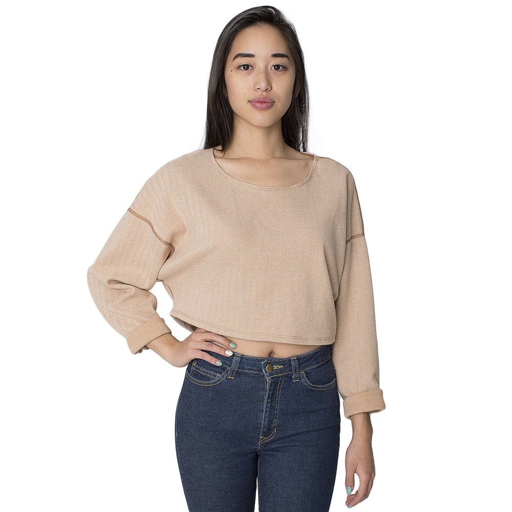 American Apparel Herringbone Cropped Sweatshirt